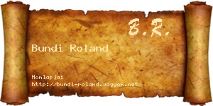 Bundi Roland névjegykártya